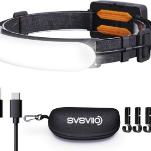 svsviio Headlamp Rechargeable PRO+,7500mAh 1500 Lumen Super Bright 230°Beam LED Head Lamp,Head Lights for Forehead,3 Modes,IPX6 Headlamps for Adults Camping/Mechanic/Hard Hat